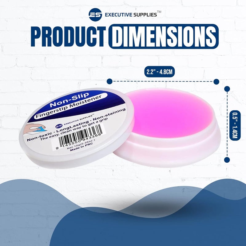 Executive Supplies Fingertip Moistener – Odor-Free, Non-Toxic Gel for Counting, Sorting, Filing & Sealing – Refillable, Non-Skid Base Office Moistener – Easy-Open Container – Pack of 3 - Image 4